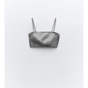 NWT Zara Denim Crop Top Size M